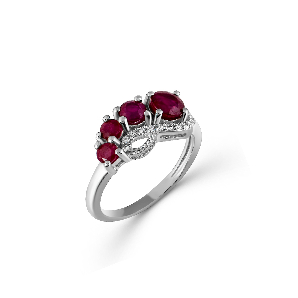 

Кольцо из серебра р. 17,5 Balex Jewellery 1410931835, рубин\фианит, 1410931835