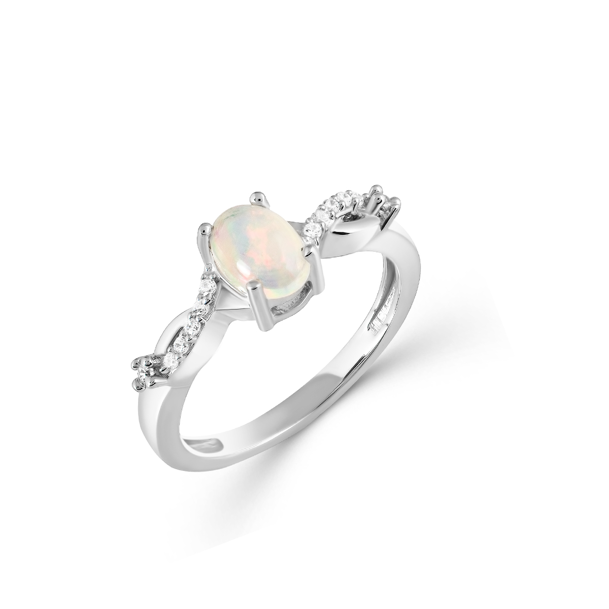 

Кольцо из серебра р. 19 Balex Jewellery 1410931844, опал\фианит, 1410931844