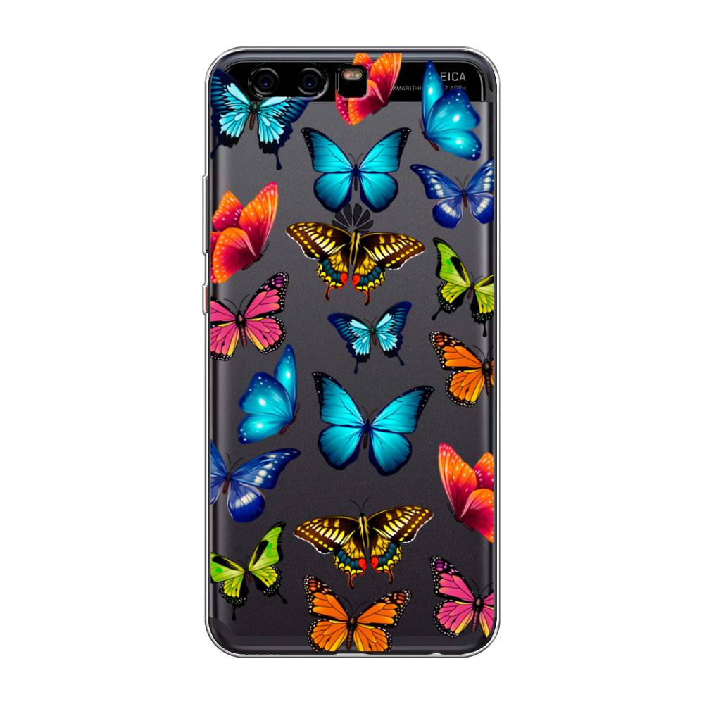 фото Чехол awog "разные бабочки" для huawei p10