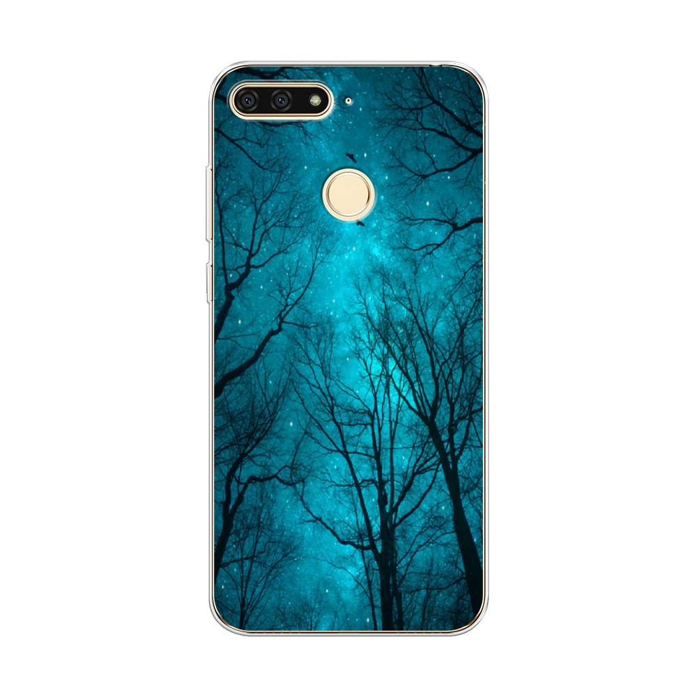 

Чехол Awog на Honor 7C "Сказочный лес", Черный;голубой, 64550-4