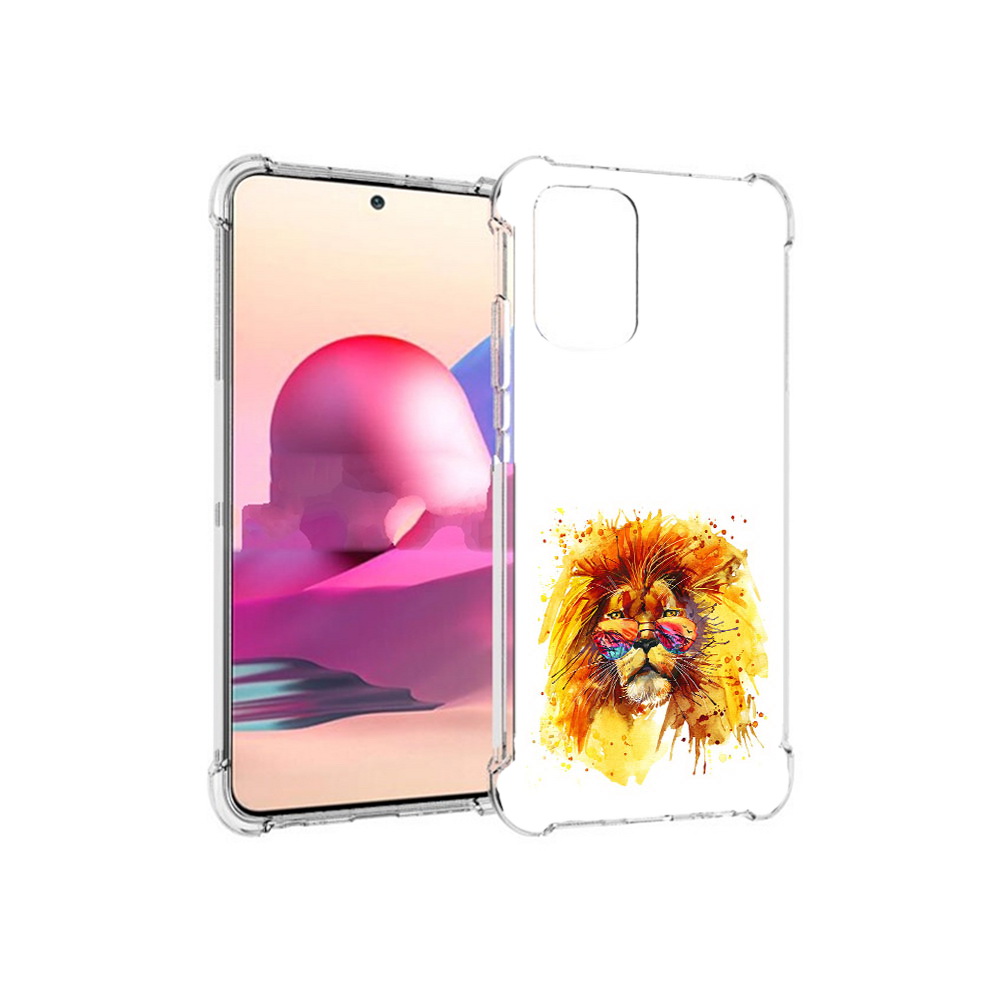 

Чехол MyPads Tocco для Xiaomi Redmi Note 10S лев в очках (PT158704.257.436), Прозрачный, Tocco
