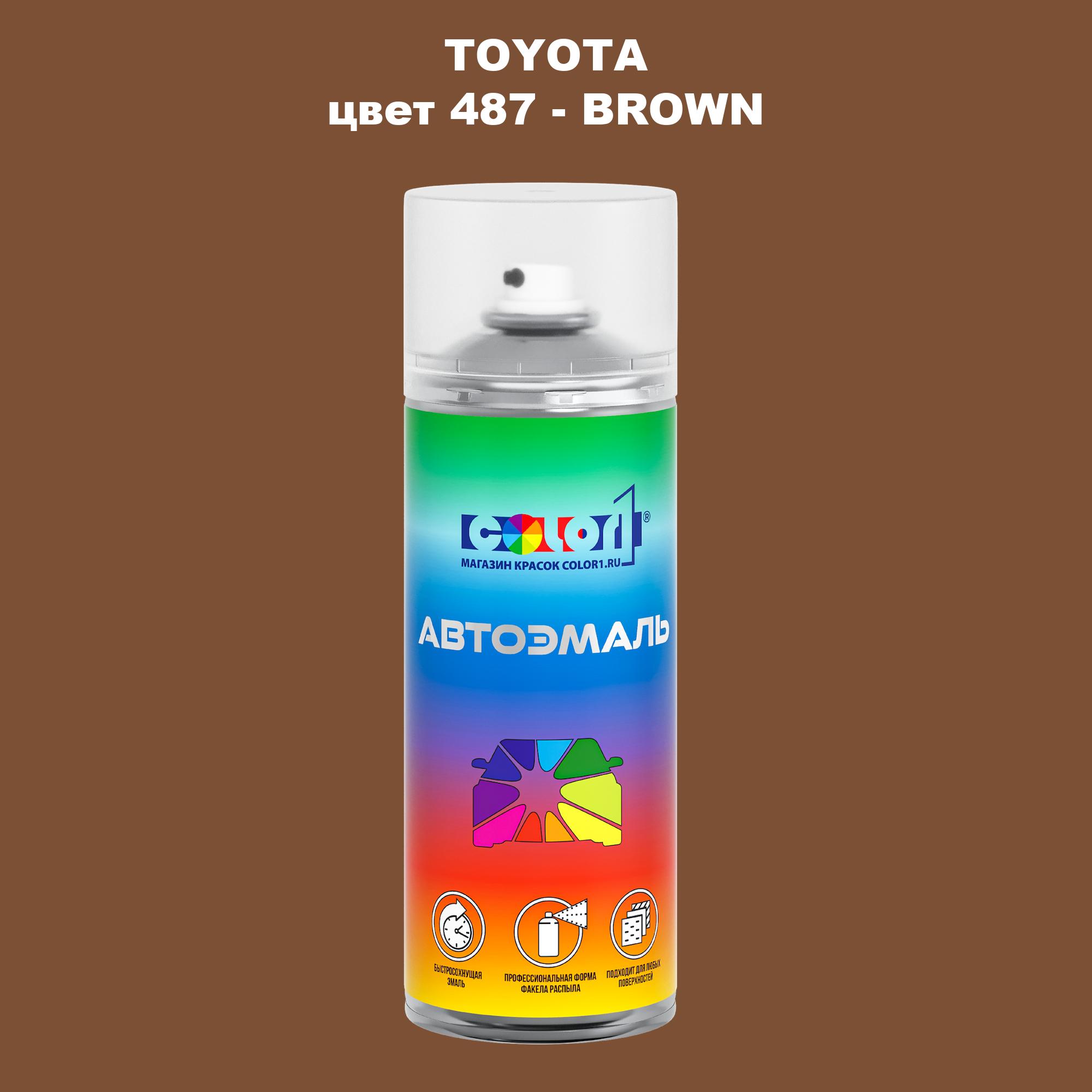 

Аэрозольная краска COLOR1 для TOYOTA, цвет 487 - BROWN, Прозрачный