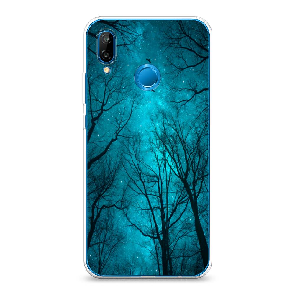 

Чехол Awog на Huawei Nova 3E "Сказочный лес", Черный;голубой, 65650-4