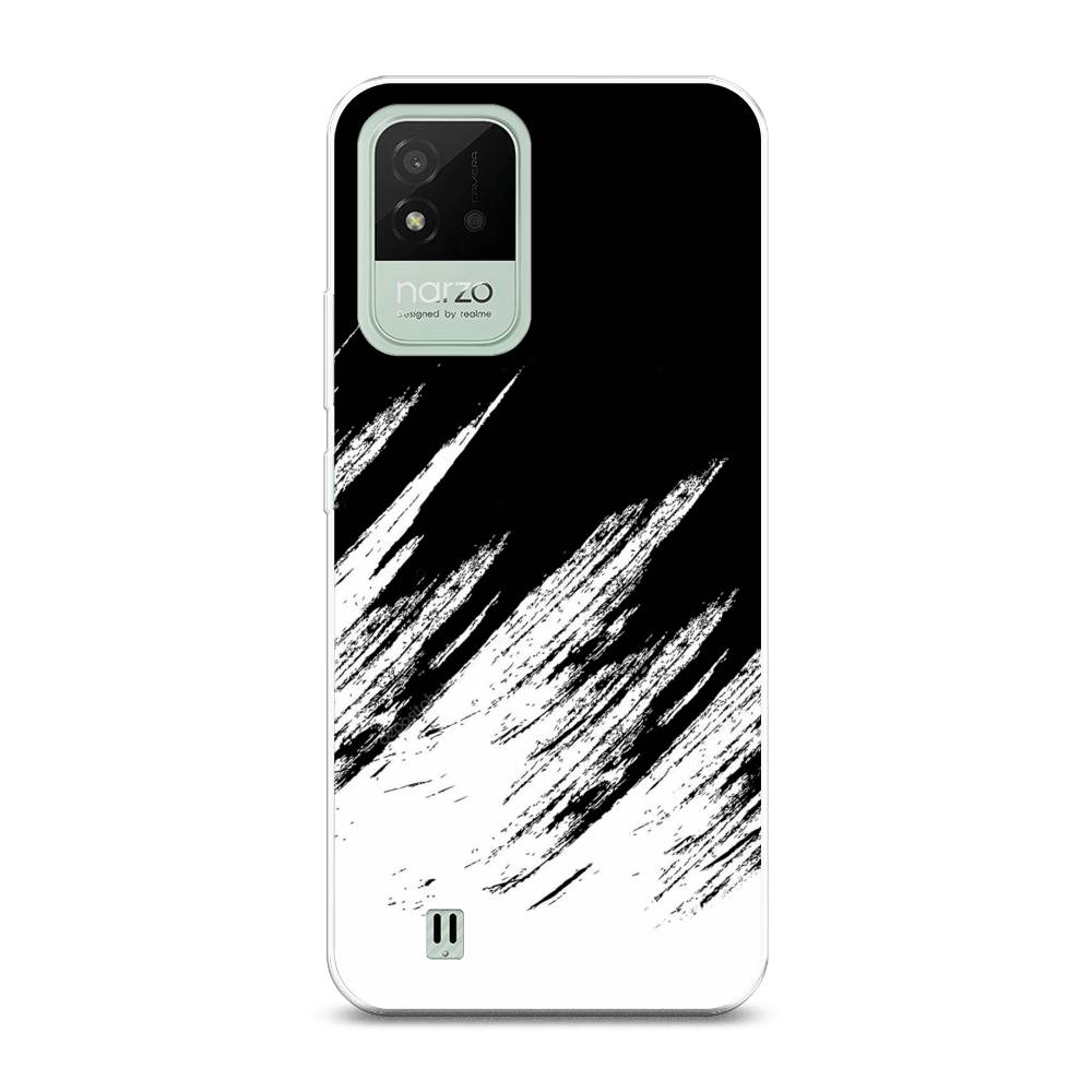 фото Силиконовый чехол "черно белые брызги" на realme narzo 50i awog