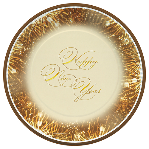 

Тарелка бумажная Papstar D230 мм с дизайном HAPPY NEW YEAR PS-85409, Бумажные тарелки, лотки, миски, салатники