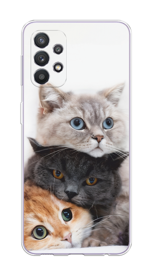 

Чехол на Samsung Galaxy A32 "Пушистые мордашки", Серый;черный;оранжевый, 2102050-1