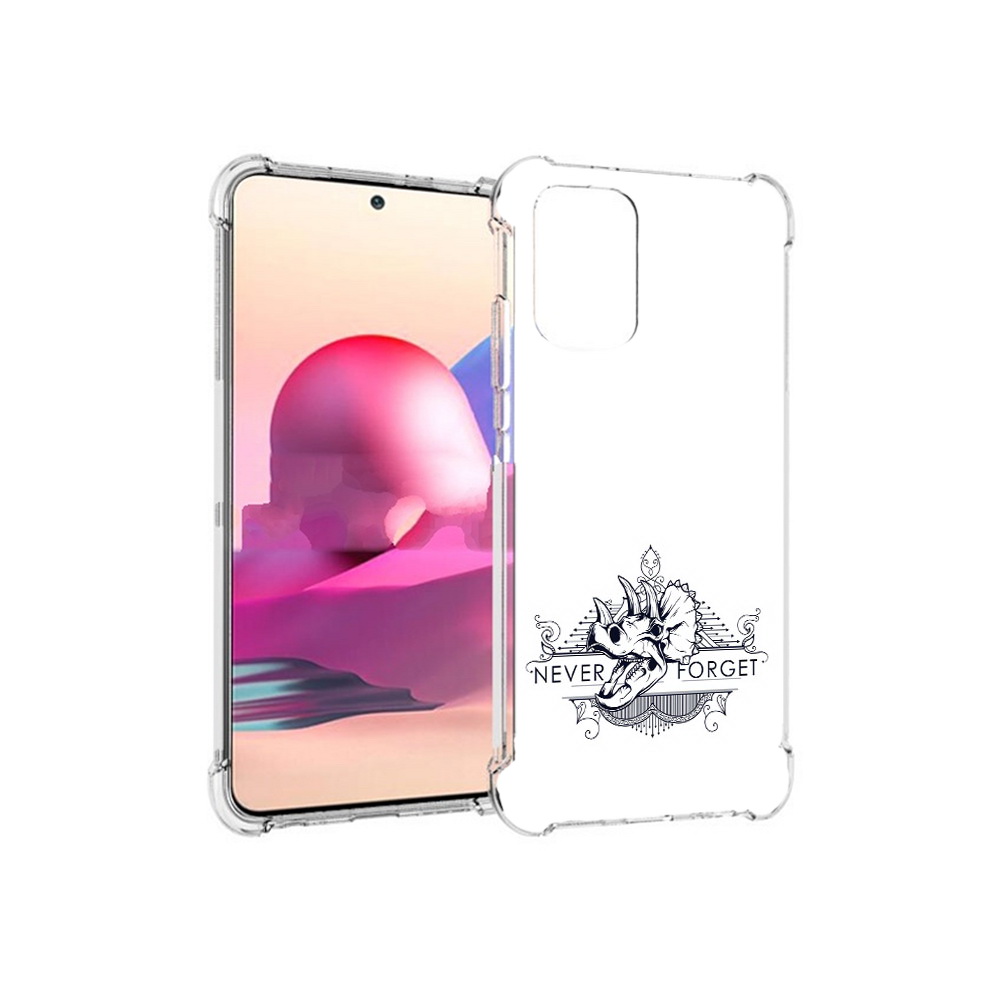 

Чехол MyPads Tocco для Xiaomi Redmi Note 10S логотип носорога никогда не забуду, Прозрачный, Tocco