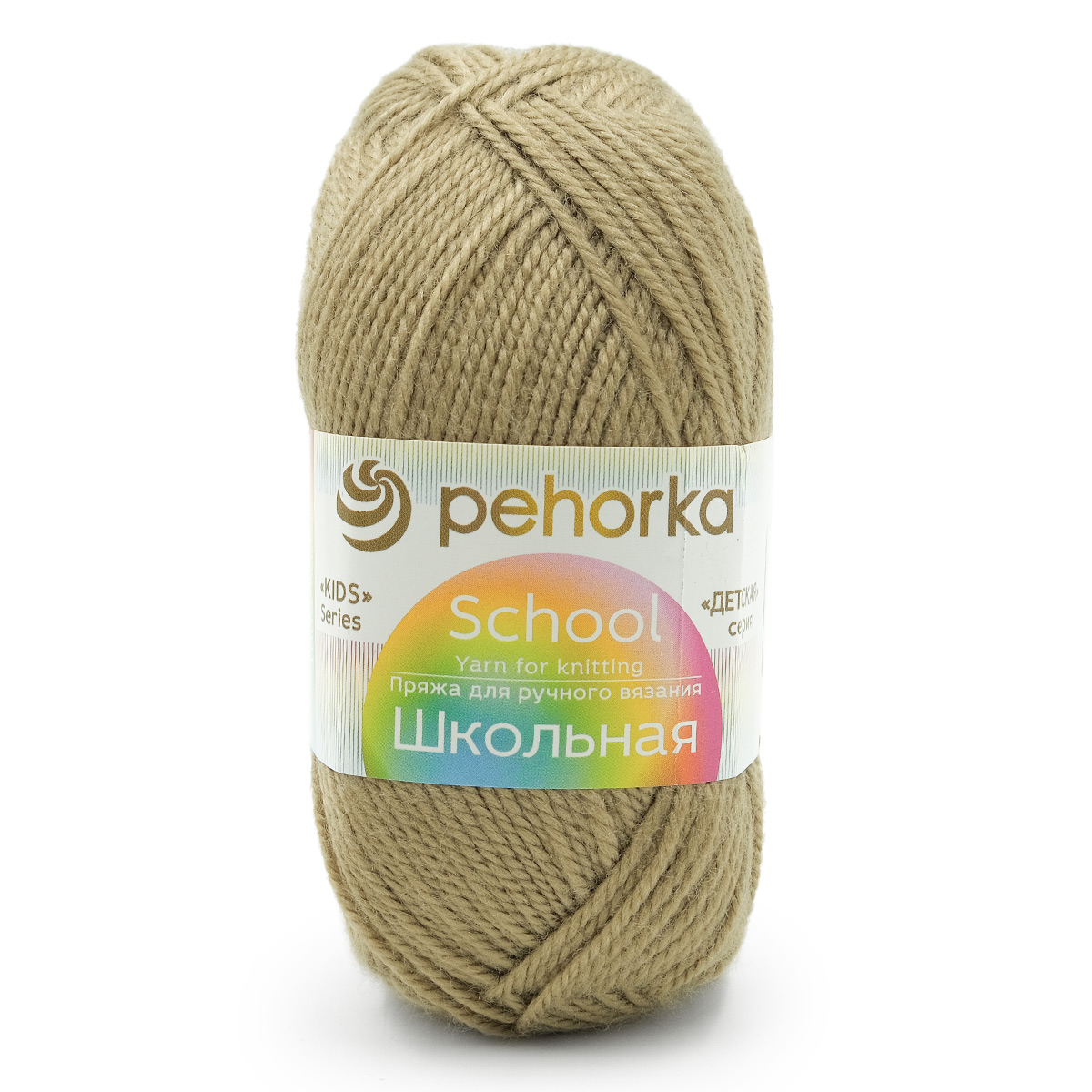 

Пряжа Пехорка Школьная 50гр. 150м.(100% акрил) (124-Песочный), Бежевый