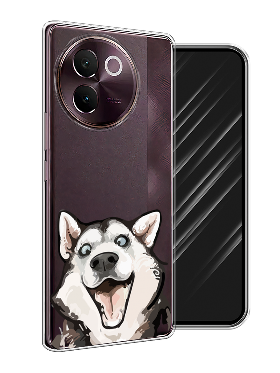 

Чехол Awog на Vivo V30e "Радостный хаски", Белый;голубой;черный, 2610550-1