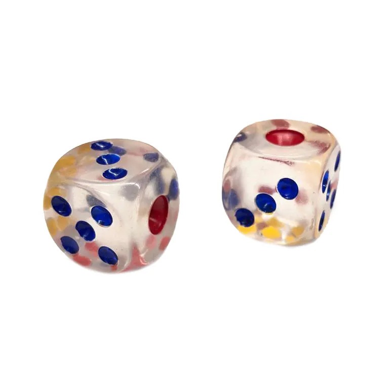 

Игральные кубики WellyWell 2,5см 2шт, CubesGame_Big_GlassBlueRedYellow
