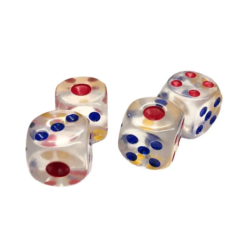

Игральные кубики WellyWell 18см 4шт, CubesGame_GlassBlueRedYellow