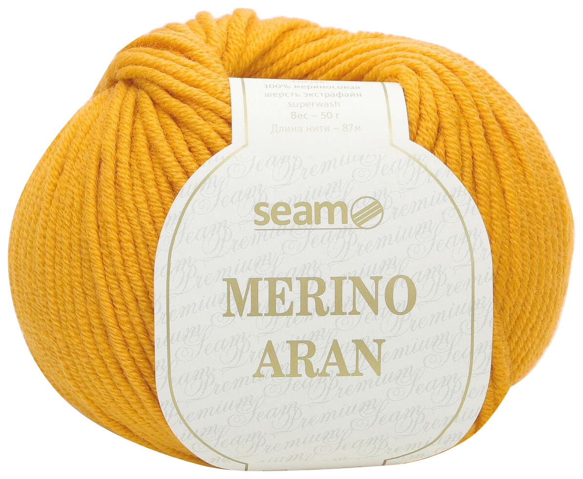 

Пряжа SEAM Merino Aran (25), охра, 5 шт. по 50 г
