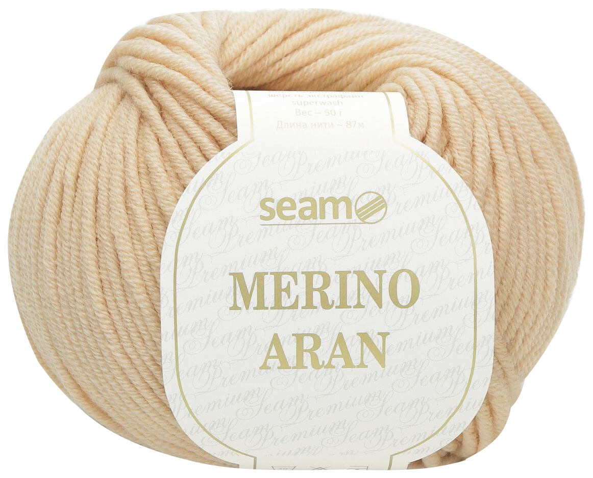 

Пряжа SEAM Merino Aran (26), светло-бежевый, 5 шт. по 50 г
