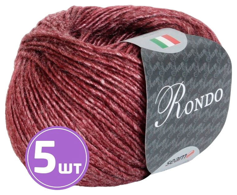

Пряжа SEAM RONDO (22), бордо меланж, 5 шт. по 50 г, Бордовый