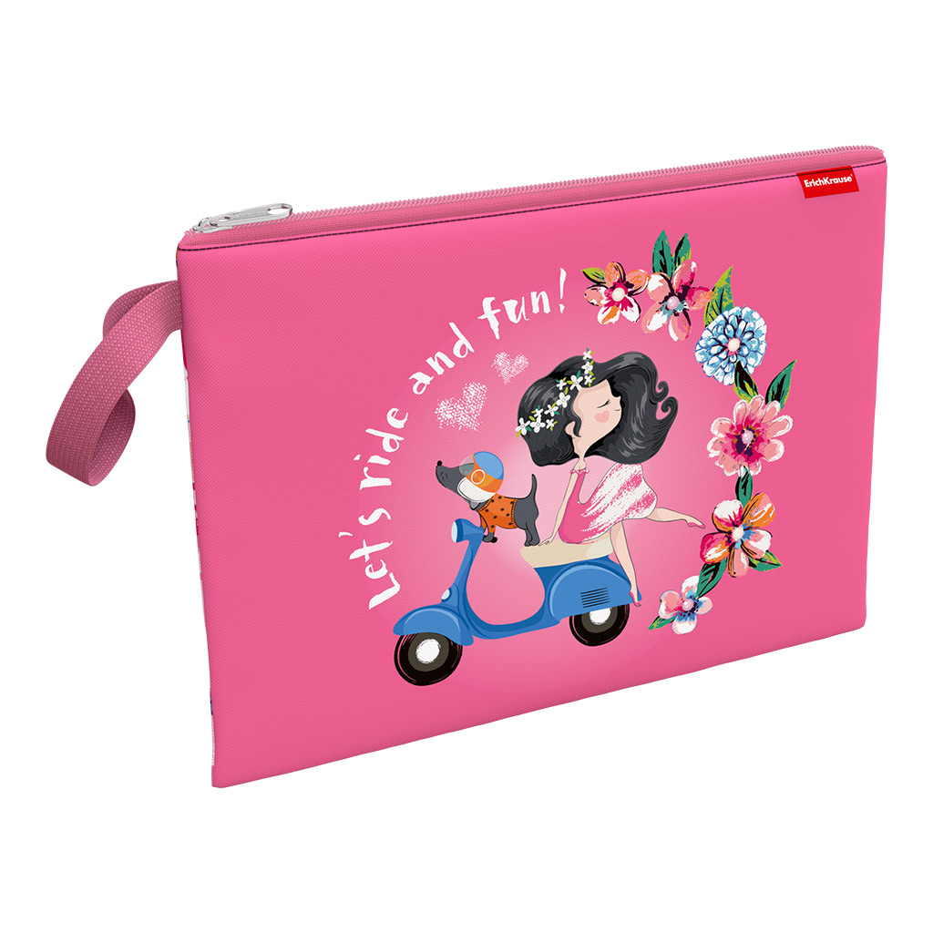

Папка ErichKrause Flower Scooter A4 на молнии текстиль, текстиль