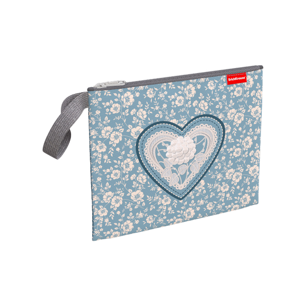 

Папка текстильная на молнии ErichKrause Lacey Heart, A5+