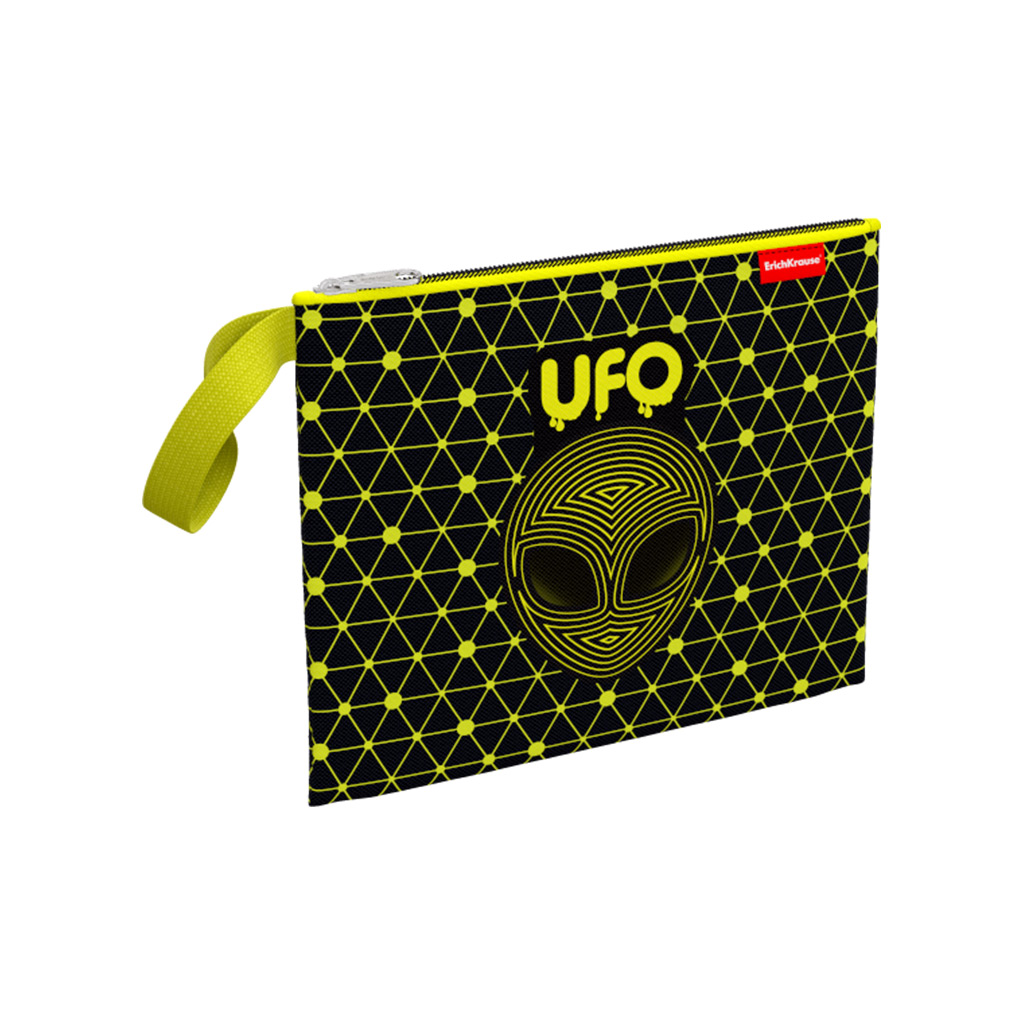 

Папка ErichKrause UFO A5+ на молнии текстиль, Желтый, текстиль
