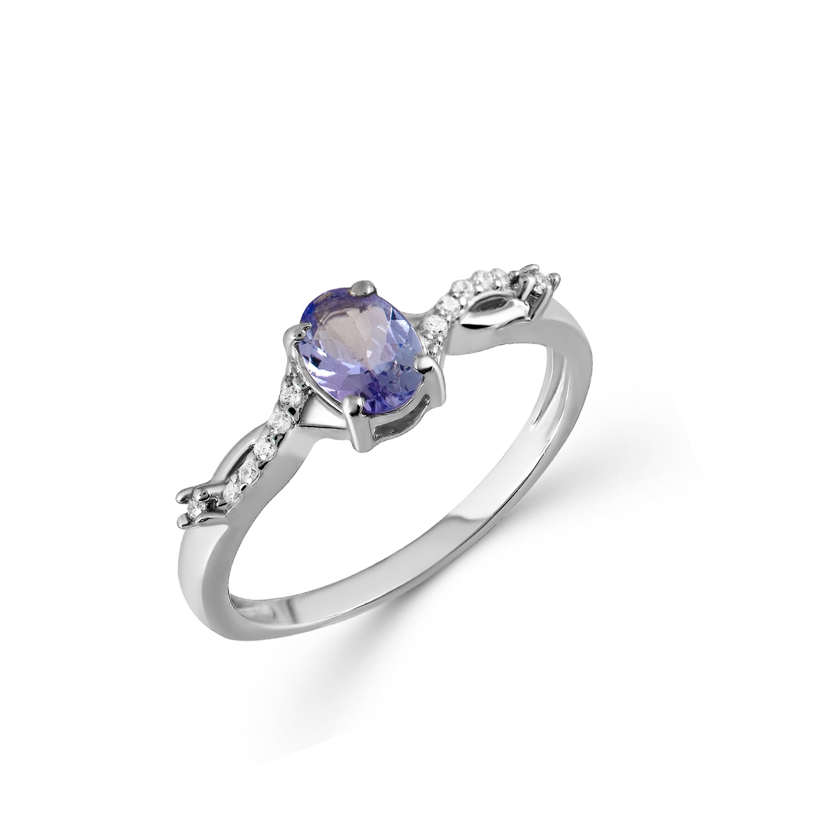 

Кольцо из серебра р. 19 Balex Jewellery 1410931854, танзанит\фианит, 1410931854