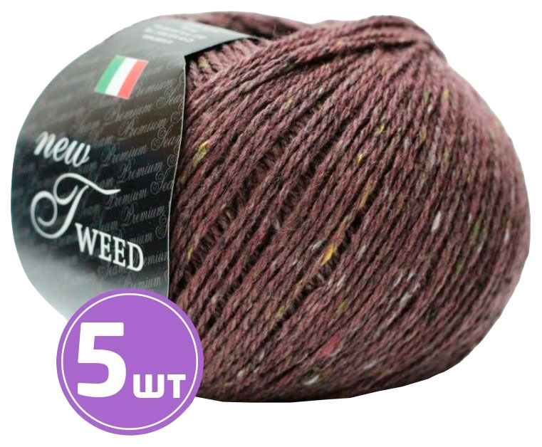 

Пряжа SEAM TWEED new (128), твид розовое какао, 5 шт. по 50 г, Коричневый