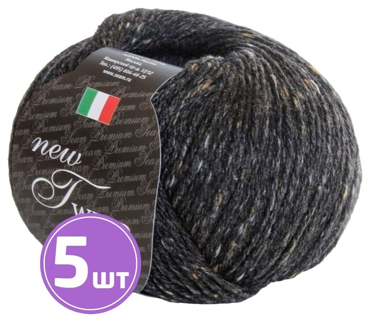 

Пряжа SEAM TWEED new (152), твид мокрый асфальт, 5 шт. по 50 г