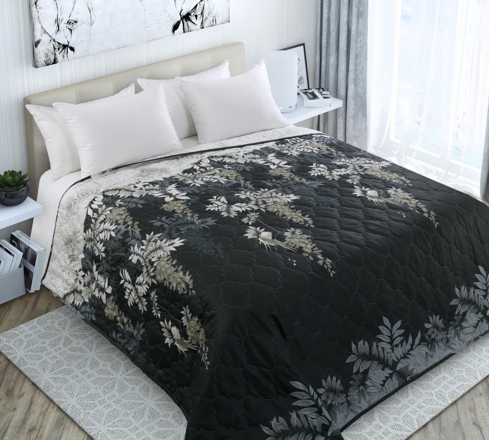 

Покрывало стеганое Текс-Дизайн на кровать Тонкая грань 4, сатин, 160х210, Тонкая грань 4