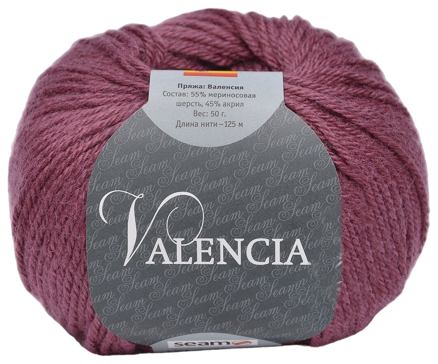 

Пряжа SEAM VALENCIA (77), темно-брусничный, 5 шт. по 50 г, Коричневый