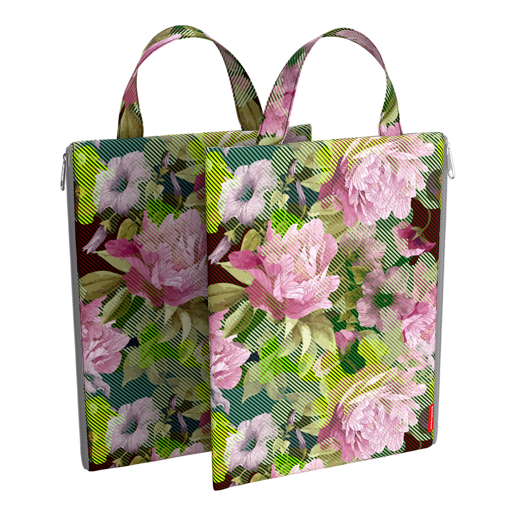 

Папка текстильная на молнии, вертикальная ErichKrause с ручкой Garden Flower, A4
