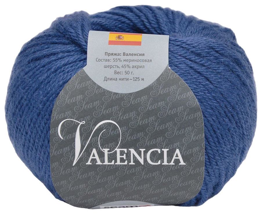 

Пряжа SEAM VALENCIA (85), джинс, 5 шт. по 50 г, Синий