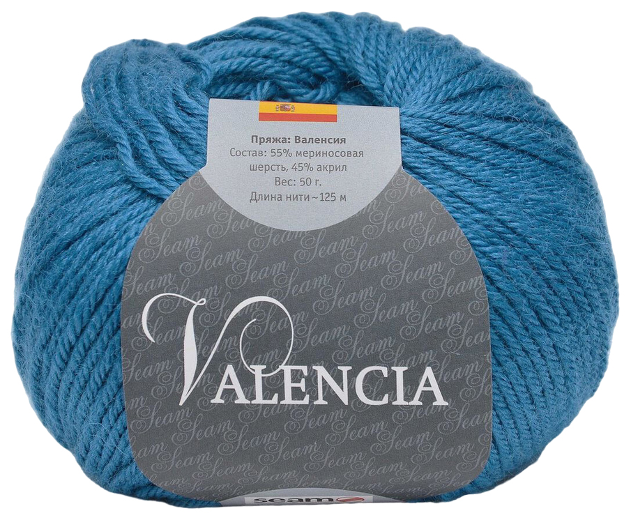 

Пряжа SEAM VALENCIA (86), лазур, 5 шт. по 50 г, Синий