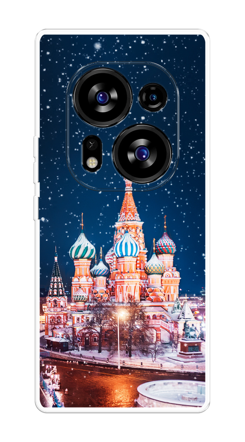 Чехол на Tecno Phantom X2/X2 Pro "Москва 1" 303250-1 коричневый,  синий,  белый