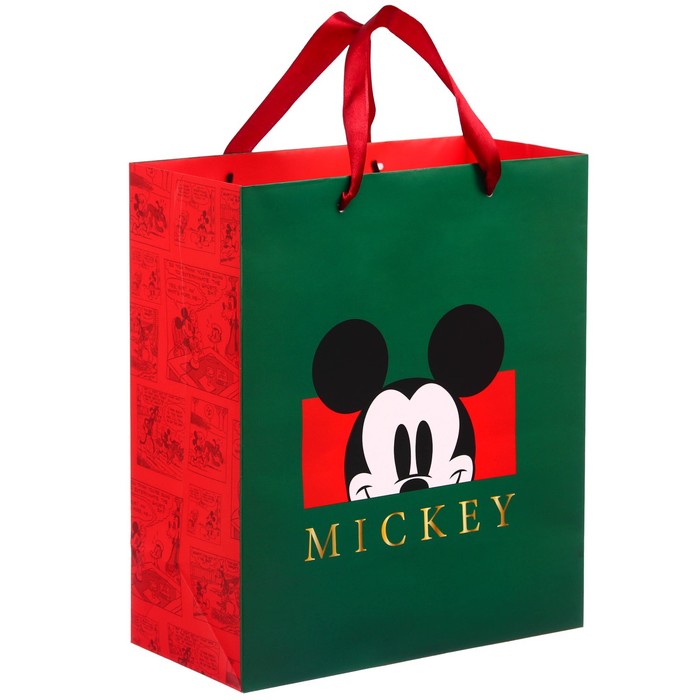 Пакет ламинированный вертикальный, "Mickey" Микки Маус, 23х27х11 см 100059318149 красный