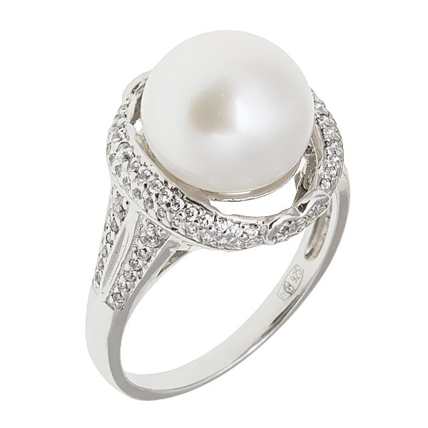 

Кольцо из серебра р.  Balex Jewellery 1421930249, жемчуг культивированный\фианит, 1421930249