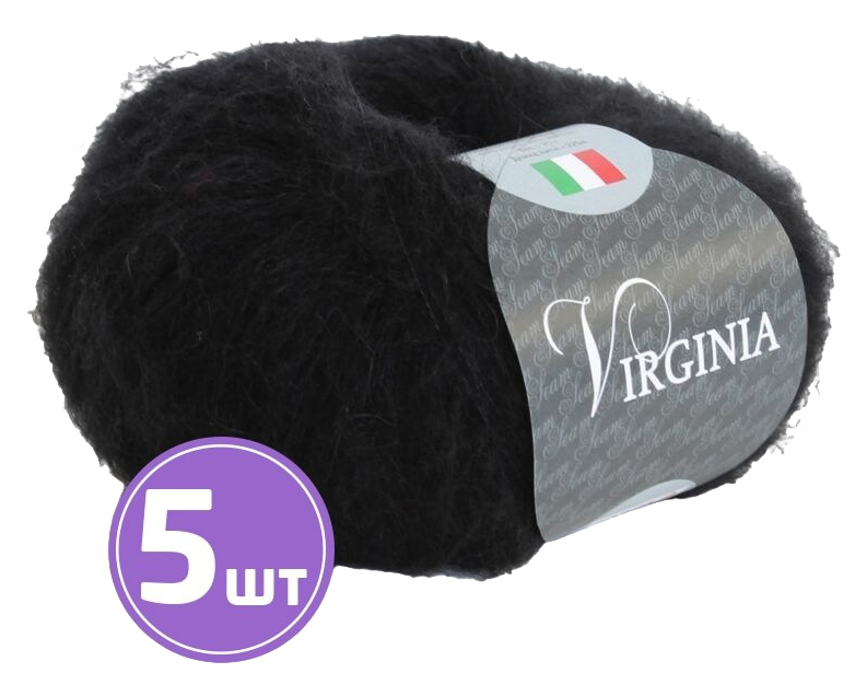 

Пряжа SEAM Virginia (03), черный, 5 шт. по 25 г