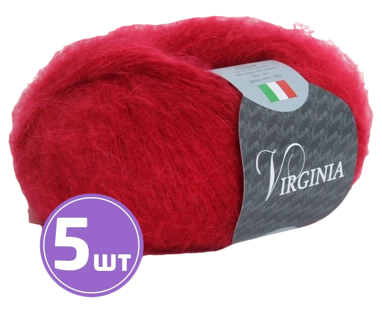 

Пряжа SEAM Virginia (12), карм, 5 шт. по 25 г, Красный