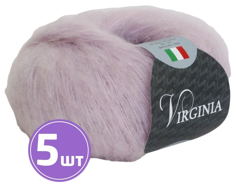 

Пряжа SEAM Virginia (15), бледная астра, 5 шт. по 25 г, Розовый