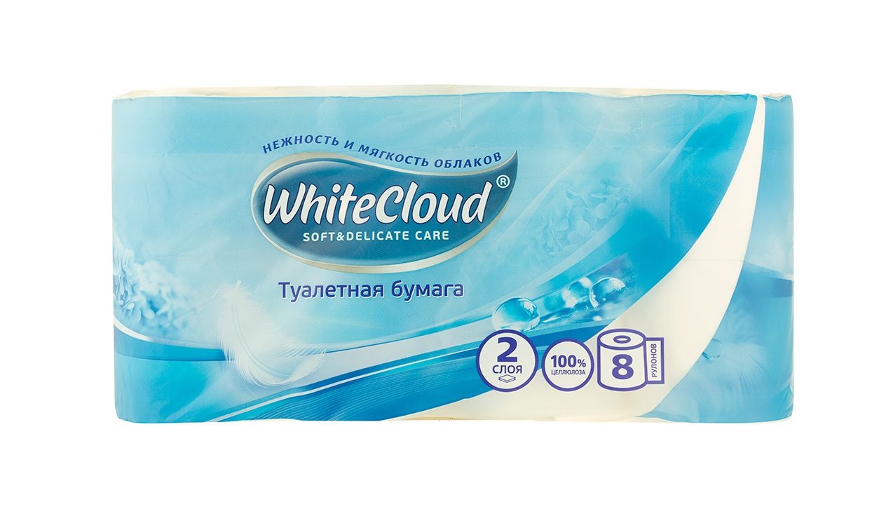 Туалетная бумага О'кей Whitecloud 4 слоя 8 рулонов