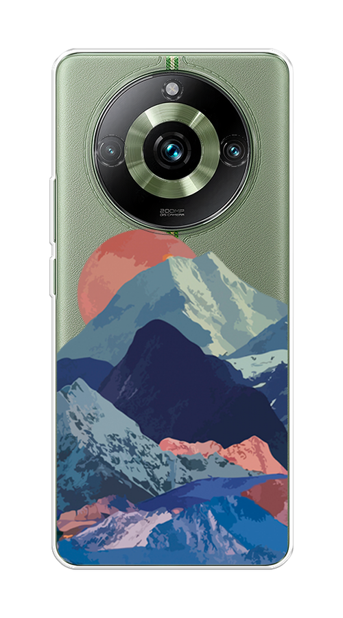 

Чехол на Realme 11 Pro "Закат в снежных горах", Бордовый;серый;голубой, 2514250-2