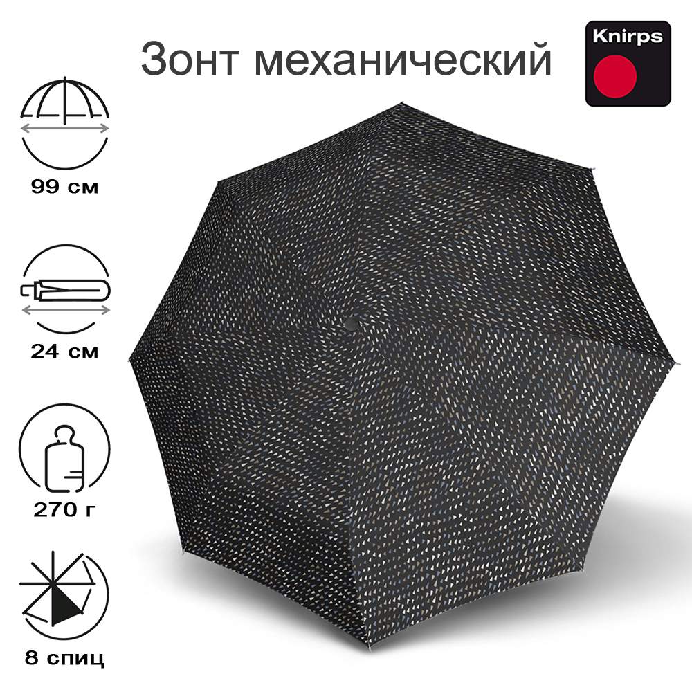 Зонт женский Knirps A.050 Medium Manual 2024 swarm black