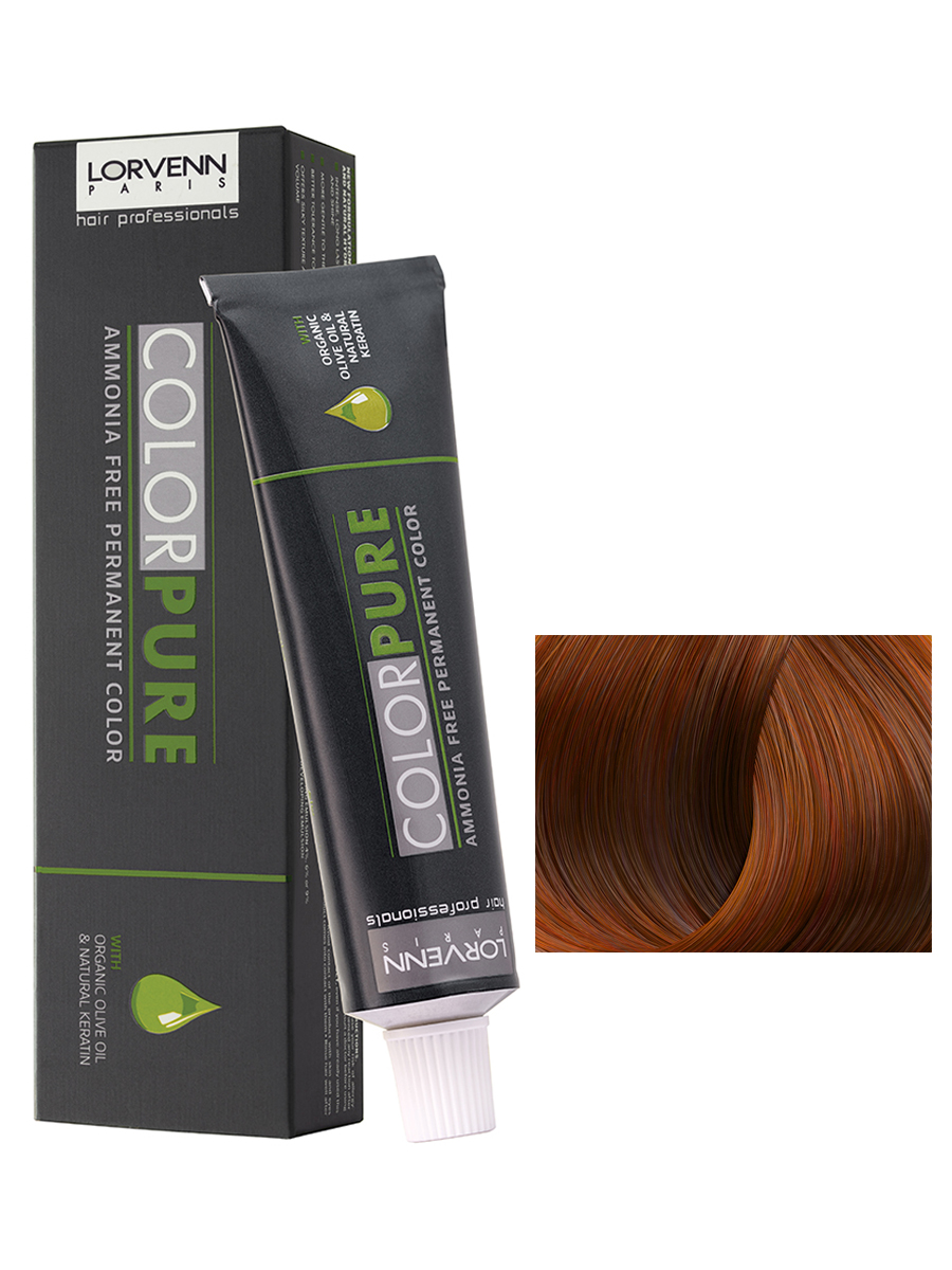 Краска LORVENN HAIR PROFESSIONALS COLOR PURE 7.43 русый медно-золотистый 50 мл adria ные контактные линзы color 3 tone pure hazel