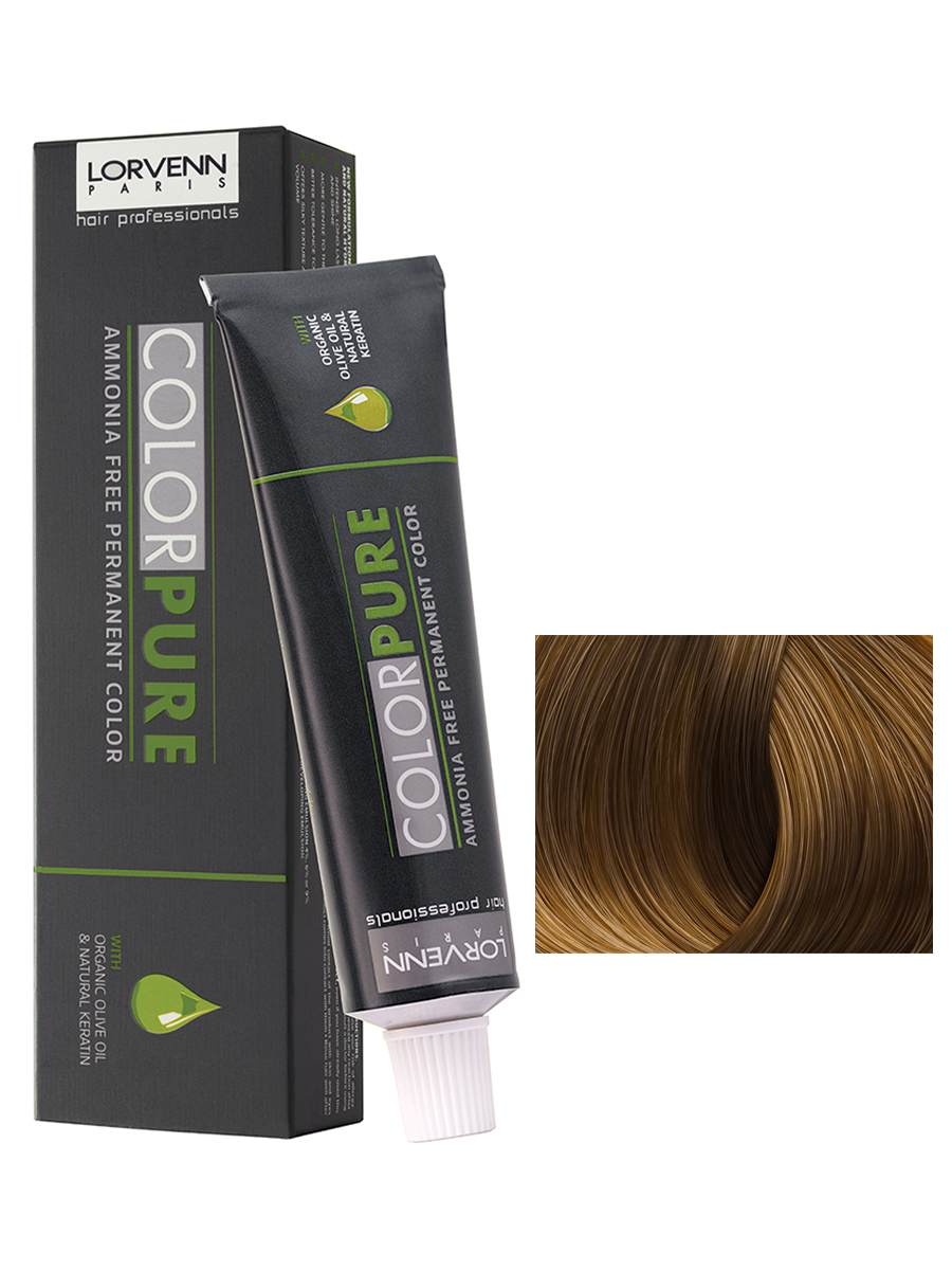 Краска LORVENN HAIR PROFESSIONALS COLOR PURE 8.37 светло-русый золотисто-коричневый 50 мл