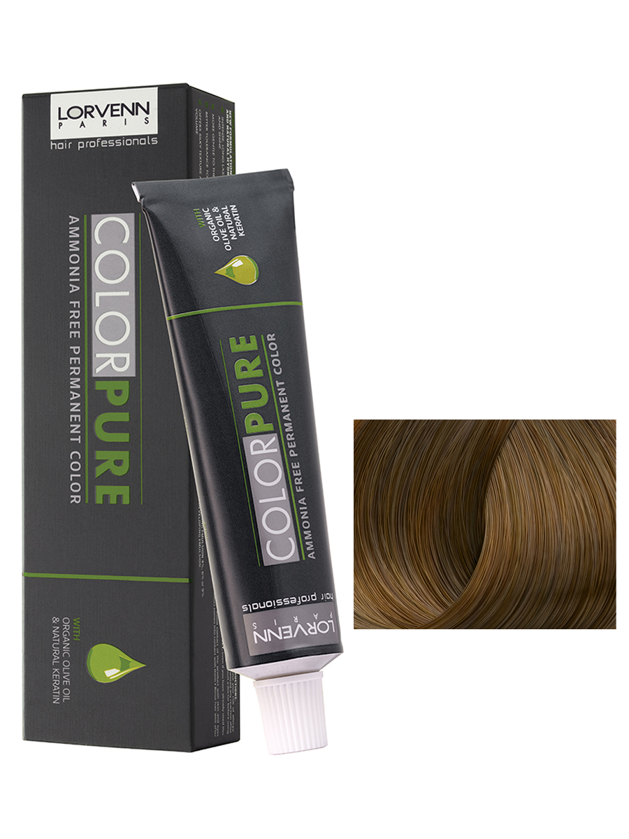 фото Краска lorvenn hair professionals color pure 8.73 светло-русый табачный 50 мл