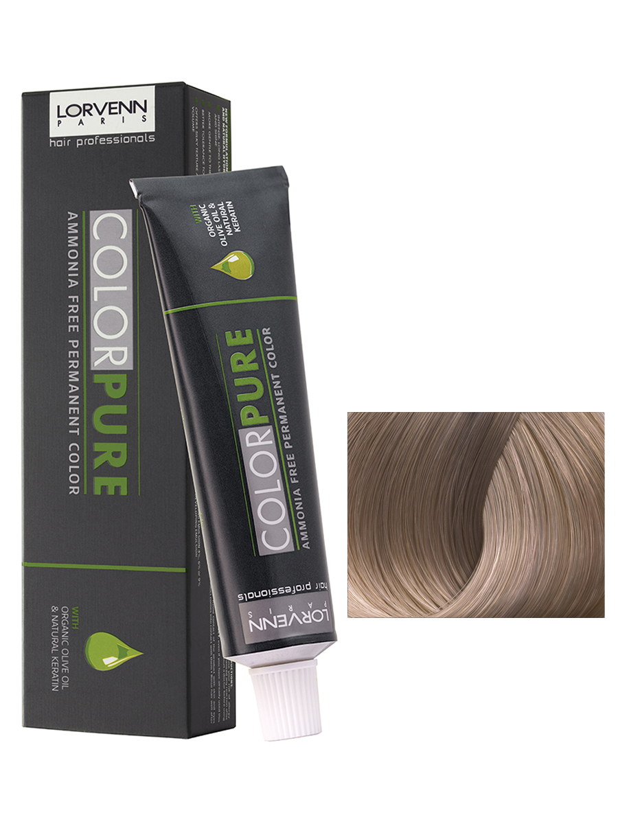 фото Краска lorvenn hair professionals color pure 9.12 светлый блонд пепельно-фиолетовый 50 мл