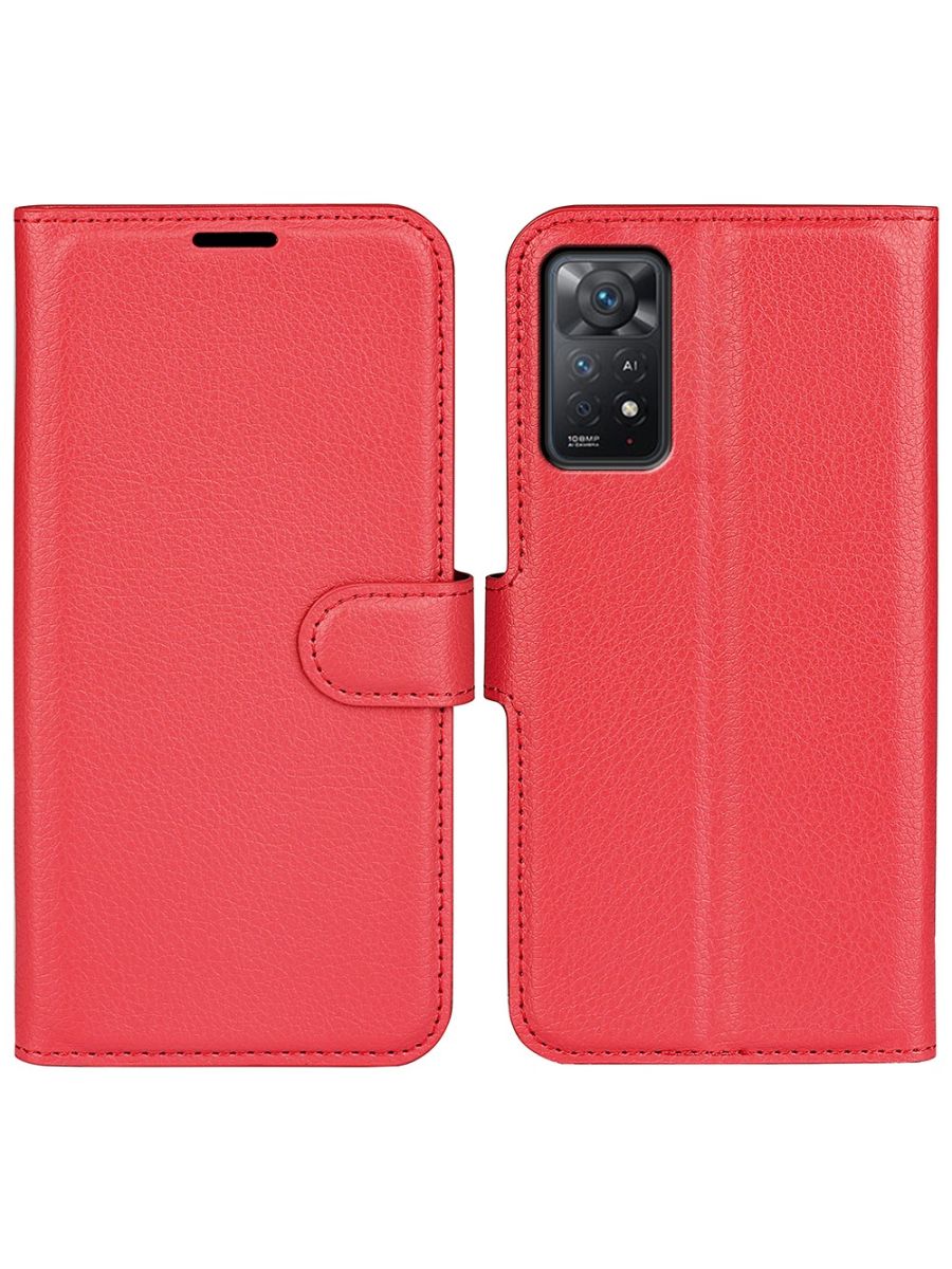 

Чехол Wallet для смартфона Xiaomi Redmi Note 11 Pro красный