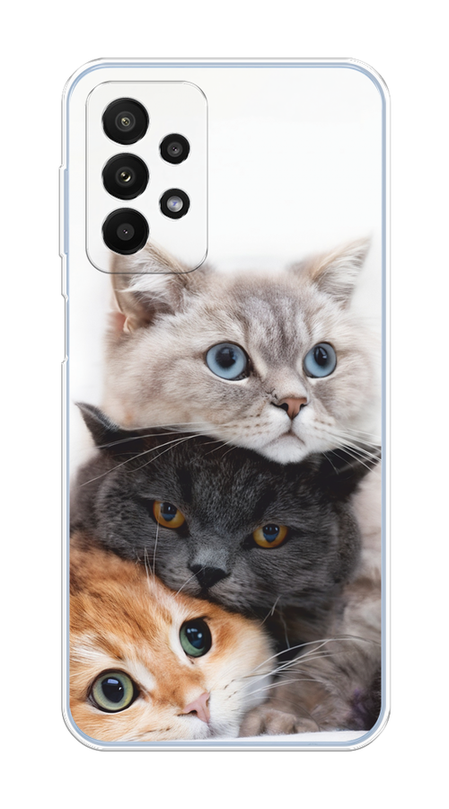 

Чехол на Samsung Galaxy A23 "Пушистые мордашки", Серый;черный;оранжевый, 2105050-1