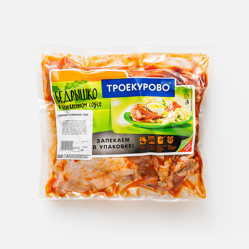 

Бедро куриное Троекурово в клюквенном соусе, охлаждённое, пакет для запекания, 0,9-1 кг