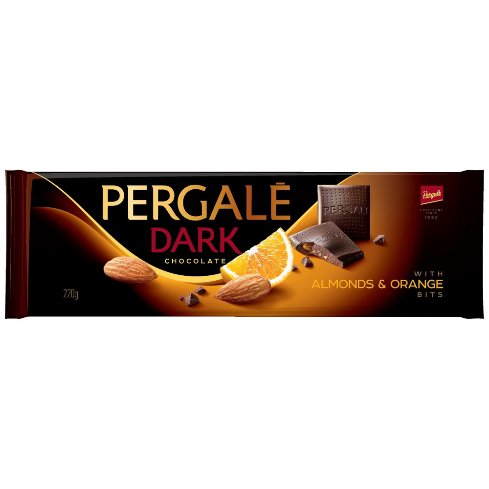 

Шоколад Pergale "С карамелизированным миндалем и апельсином", темный, 220 г