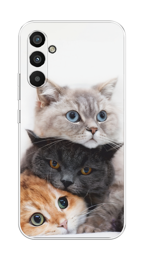 

Чехол на Samsung Galaxy A34 5G "Пушистые мордашки", Серый;черный;оранжевый, 2107850-1