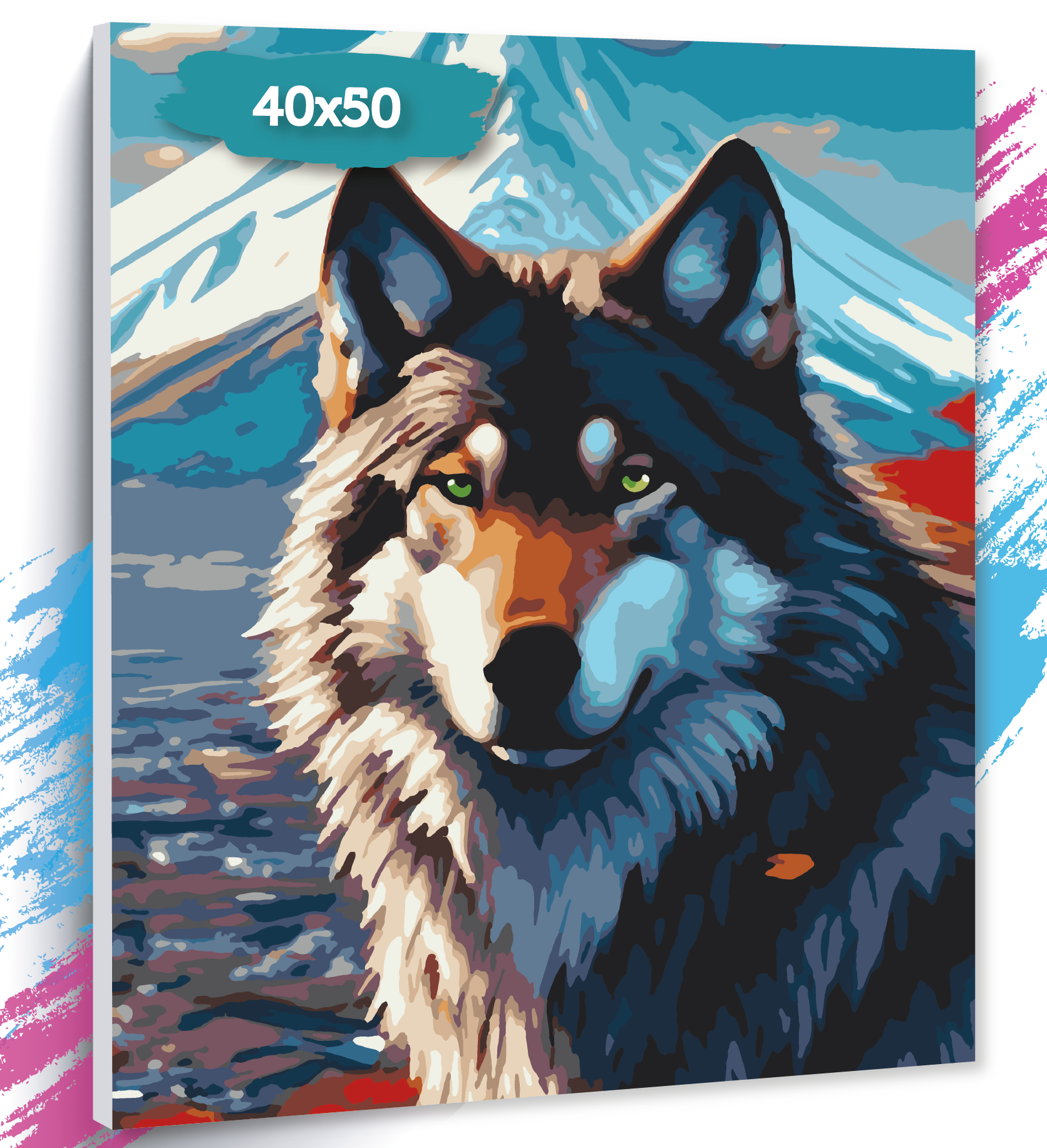 Картина по номерам ТТ Японский волк GK0405 Холст на подрамнике 40х50 см