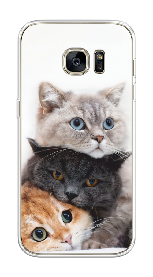 

Чехол на Samsung Galaxy S7 "Пушистые мордашки", Серый;черный;оранжевый, 24550-1