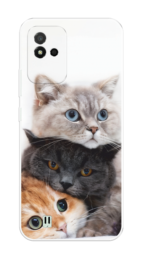 

Чехол на Realme Narzo 50i "Пушистые мордашки", Серый;черный;оранжевый, 2510050-1